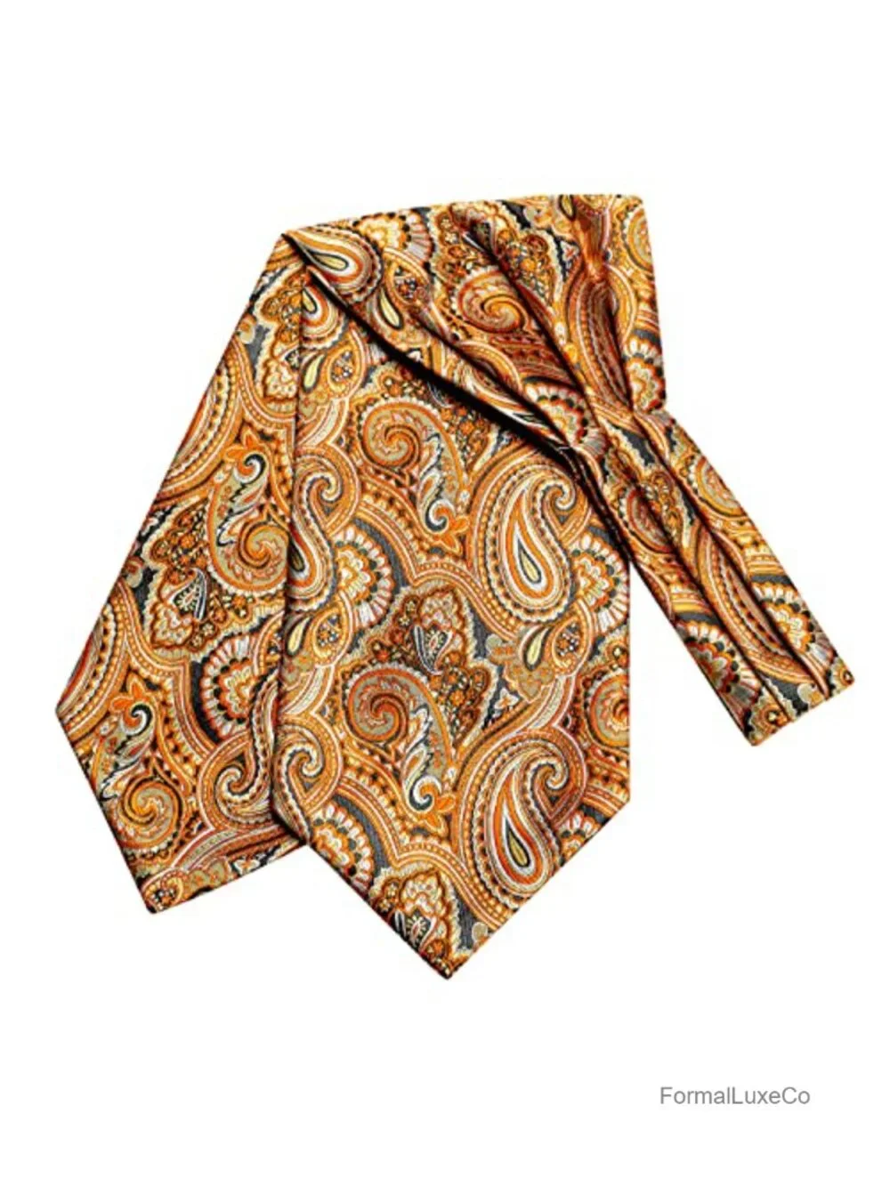 Silk Men's Ascot Tie Set Vest Cravat Pocket Square Cufflinks Wedding